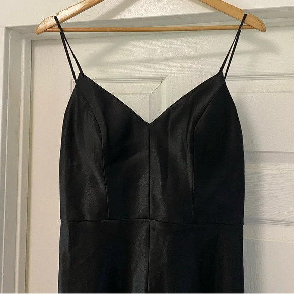 Jenny Yoo Black Satin Dina Dress - Picture 4 of 8
